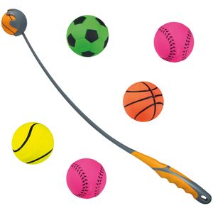 Ballschleuder 60 cm - plus Moosgummiball Ø 6 cm Wurf und Apportierspielzeug - Hundespielzeug  