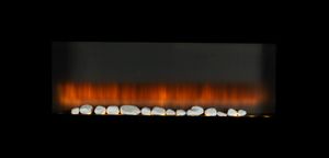 Alpina nástenná kazeta, elektrický nástenný krb s ohrevom, elektrický krb s efektom ohňa a diaľkovým ovládaním, 30 úsporných LED diód, 105,5 cm, 1800-2000 W, čierna