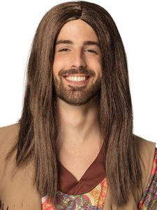 Hippie - Kostüm Perücke für Fasching & Halloween