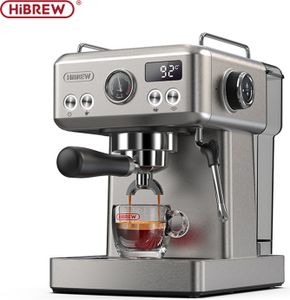 HiBREW H10A Halbautomatische Espressomaschine,19 Bar, Programmierbare,einstellbare Temperatur&volumen,gebürsteter Edelstahl,Siebträger-/Espressomaschi