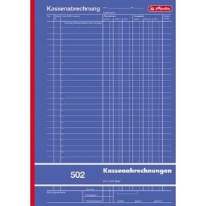 Herlitz Formularbuch "Kassenabrechnung 502" DIN A4 2 x 50 Blatt