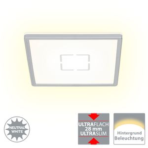 LED Panel BRILONER LEUCHTEN FREE, 12 W, 1400 lm, IP20, silberfarbig, Kunststoff, 19 x 19 x 2,8 cm