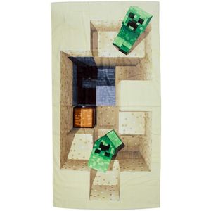 Minecraft - Uterák "Porážka" AG394 (140 cm x 70 cm) (žltá/žltá/hnedá/hnedá/zelená/zelená)
