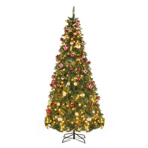 Künstlicher Weihnachtsbaum, 225 cm, mit 600 Lichtern, PVC-Material, 1200 Zweige
