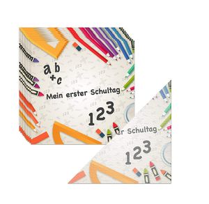 60x Stück Servietten 33x33 cm Einschulung Schulanfang Partyset