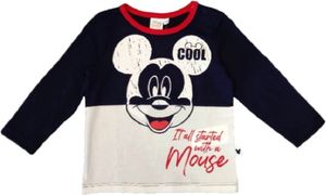 Mickey Mouse - Baby Kleinkind . Mutterschaft Geschenk - Baby-Dusche - blau/weiß/rot - Shirt lange Ärmel - Größe 74