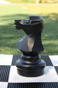 Schachfigur, Springer , 45 cm, Schwarz Schwarz