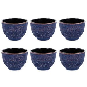 6 Tassen aus Gusseisen 15 cl - Blau & Bronze
