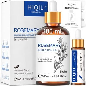 HIQILI 100ml Rosmarinöl Haare 100% Rein und Natürliches Öl für Haarwuchstum Ätherisches Rosmarin Öl, Ätherisches Aromatherapieöl, Duftöle
