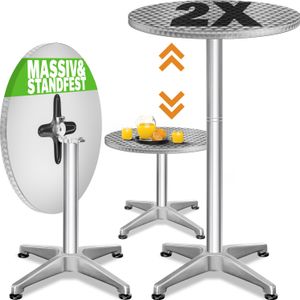 CASARIA® Stehtisch 2er Set Klappbar Höhenverstellbar 70cm / 115cm Hoch Aluminium Rund Ø 60cm Wetterfest Outdoor Garten Bistrotisch Bartisch Partytisch CASARIA® Stehtisch 2er Set Klappbar Höhenverstellbar 70cm / 115cm Hoch Aluminium Rund Ø 60cm Wetterfest Outdoor Garten Bistrotisch Bartisch Partytisch