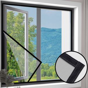 Fliegengitter für Fenster,Insektenschutz Mückenschutz Fliegennetz Fenster,ohne Bohren,selbstklebend,Schwarz,130x150cm