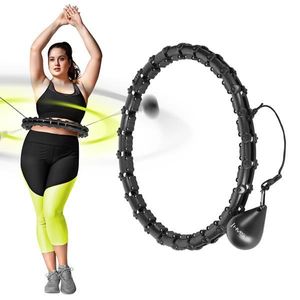 Masážní hula hoop HMS HHW11 PLUS SIZE se závažím černá