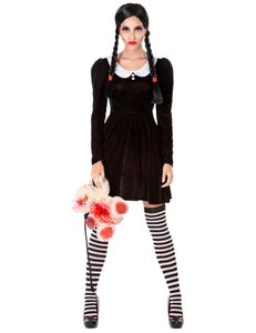 Gothic-Schülerin Damenkostüm Halloween schwarz-weiss