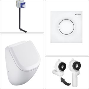 VIGOUR DERBY Urinal spülrandlos mit SoftClose Deckel und Geberit Zubehör, weiß