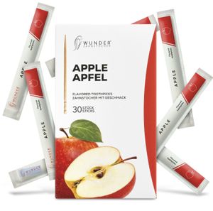 Wunder Zahnstocher mit Geschmack - 30er Single Pack Apfel - Einzel verpackt für den stilvollen Lifestyle