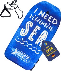Best Sporting Bodyboard Kinder in tierischem Hai-, Delfin- oder Schildkröten-Design I Surfbrett Kinder 92 x 46 x 5 cm bis 75 kg I Surfboard Kinder I Body Board Kinder I Bodyboards fürs Surfen, Design:I NEED VITAMIN SEA