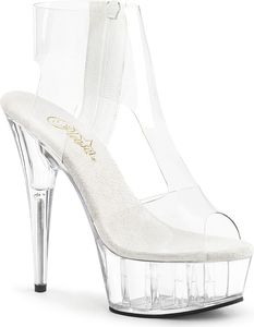 DELIGHT-633 Pleaser High-Heels Plateau Bootie-Sandaletten transparent