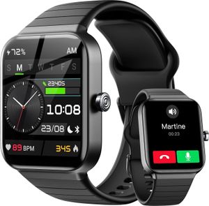 JUNG Fitpolo Smartwatch Damen & Herren Fitnessuhr, mit Bluetooth Smartwatch (4,69 cm/1,8 Zoll) mit Telefon Funktion, 100+ Trainingsmodi, mit Android