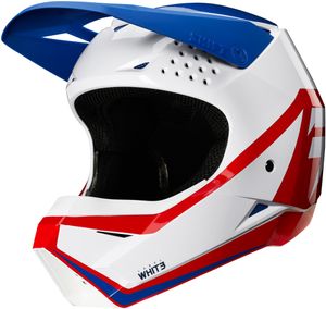 Shift Whit3 Label Race Graphic Kinder Motocross Helm Farbe: Weiß/Rot/Blau, Grösse: S