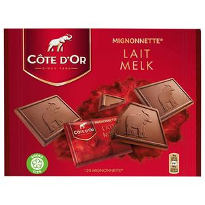 Côte d'Or Mignonnette Lait-Melk 120 x 10g Packung (Vollmilchschokolade mini Tafeln)