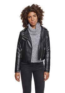 Urban Classics Damen Leichte Jacke Ladies Faux Leather Biker Jacket Black-M