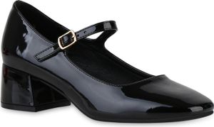 VAN HILL Dámské lodičky Mary Janes Classic Square Shoes 841479, Barva: černá, Velikost: 39 VAN HILL Dámské lodičky Mary Janes Classic Square Shoes 841479, Barva: černá, Velikost: 39