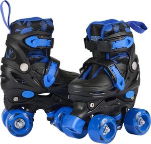 Champz Verstellbare Rollschuhe für Kinder - Hardboot - Schwarz & Blau - Größe 31-34 - ABEC 608Z - Skate Einsteiger