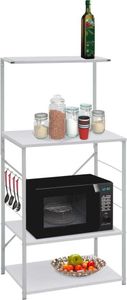 vidaXL Mikrowellenregal Weiß 60x39,6x123 cm Holzwerkstoff