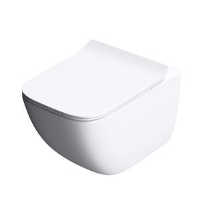 doporro Hänge-WC Toilette Aachen308 inkl. Soft-Close Spülrandloses WC spülrandlose-Toilette