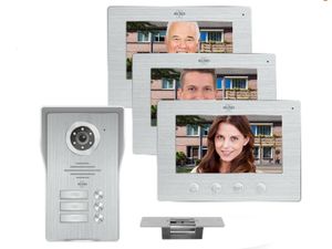 IP Türsprechanlage mit Kamera und Türöffner, Video Türklingel für 3 Familienhaus