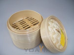 3-teiliges Set Bambusdämpfer Ø 16,5cm / Dämpfer / Bambus Steamer / Dämpfaufsatz