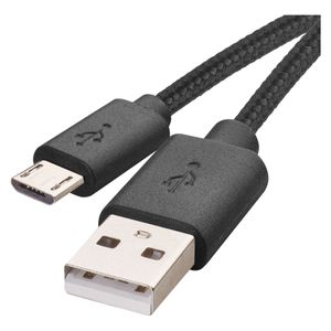 EMOS micro-USB Schnellladekabel auf USB-A 2.0, 480 Mbit/s Ladekabel A auf micro-B für Schnellladen und Datenübertragung, 2 m, schwarz, SM7008BL
