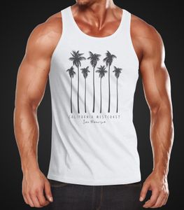 Herren Tank-Top Palmen California Westcoast Palms Summer Muskelshirt Muscle Shirt Neverless®  L
