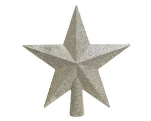 Christbaumspitze Stern mit Glitzer 19cm Kunststoff, perle