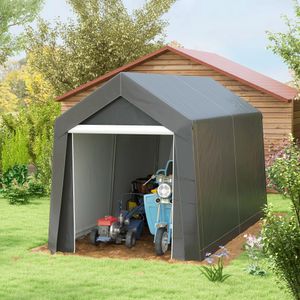 Namiot garażowy Outsunny, 2,1 x 3,6 x 2,35 m Namiot magazynowy z ochroną UV, zamek błyskawiczny, wodoodporna folia garaż na motocykl, narzędzia ogrodowe