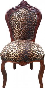 Casa Padrino Barock Esszimmer Stuhl Leopard / Braun