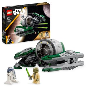 LEGO 75360 Star Wars Yodas Jedi Starfighter Bauspielzeug, Clone Wars Fahrzeug-Set mit Meister Yoda-Minifigur, Lichtschwert und Droide R2-D2-Figur
