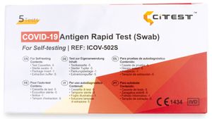5 Stück  - Citest Diagnostics Covid-19 Antigen Rapid Test Swab  AT1350/21 für den Heimgebrauch. Device identification number 2300.