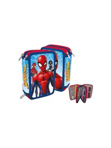 Kids Euroswan Schule Triple-Federmäppchen Spider-Man, befüllt, 44-tlg. Federmäppchen Meerjungfrau RT_Federmäppchen Bleistift Radiergummi Anspitzer