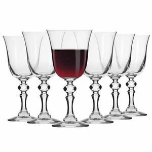 KROSNO Krista Elegantní sklenice na červené víno, Sada 6, 220 ml