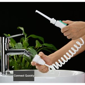 Neue Wasserhahn Munddusche Tragbare Zähne Reiniger Dental Flosser Wasser Druck Einstellbare Wasser Pick Jet Zahnseide  Set1