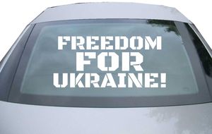 Indigos UG - Aufkleber Heckscheibe & Motorklappe DE6904 - weiß - 600x272 mm - Freedom for ukraine! - Auto Scheiben Fenster Heckklappe Tuning Racing JDM - Die cut