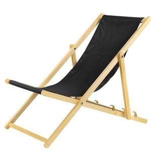 Liegestuhl schwarz 2er Set klappbar aus Holz-mit Absicherungssystem Klappstuhl Sonnenstuhl Strandstuhl Holzklappstuhl Gartenliegen Sonnenliege