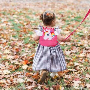 Dětský postroj Školní taška Dítě Anti-Lost Batoh pro děti Anti-Lost Outdoor，Unicorn Wing Pink