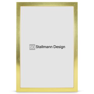 Stallmann Design Bilderrahmen New Modern 60x90 cm gold glänzend Rahmen fuer Dina 4 und 60 andere Formate Fotorahmen Wechselrahmen aus Holz MDF mehrere Farben wählbar Frame für Foto oder Bilder