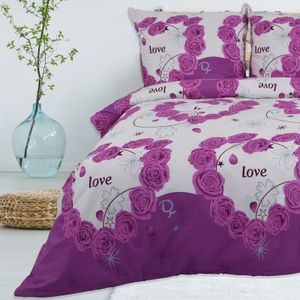 Bettwäsche Bettbezug 155x220 cm, Kopfkissenbezug 80x80 cm  2 teilig Deckenbezug  Set aus 100% Baumwolle Renforce mit Reissverschluss - Buymax®