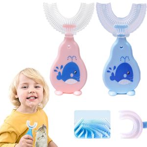 2 Stück Kinder U Förmige Zahnbürste, Kinderzahnbürste, 360° Mundzahnreinigungszahnbürste (2-6Jahre Alt)