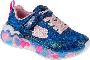 Skechers S-LIGHTS Mädchen Klettschuhe Low Sneaker ETERNAL HEART LIGHTS Blau Textil Synthetik Größe: 33