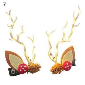 Kirschdekor Leuchtendes Weihnachtsstirnband LED-Geweih Schmetterlinge Dekor Leuchtender Kopfreifen Bankett-Haarschmuck-7