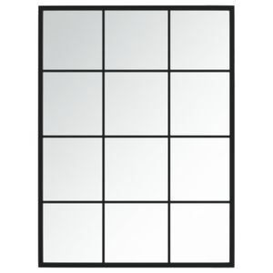 vidaXL Nástěnné zrcadlo černé 80x60 cm kovové